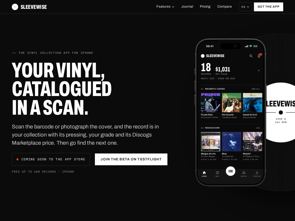 Landing-page snapshot of sleevewise.app