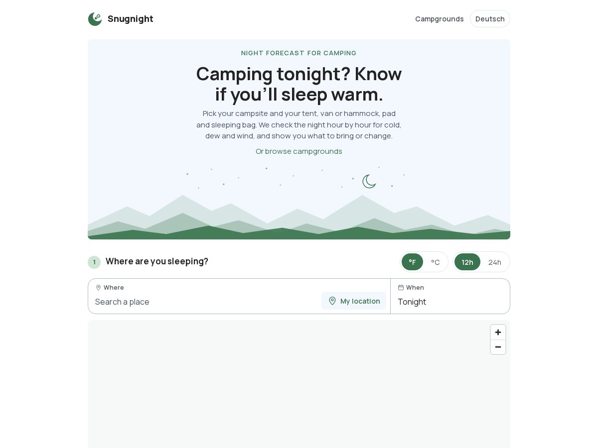 Landing-page snapshot of snugnight.com