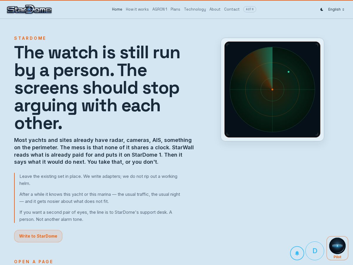 Landing-page snapshot of stardome.life