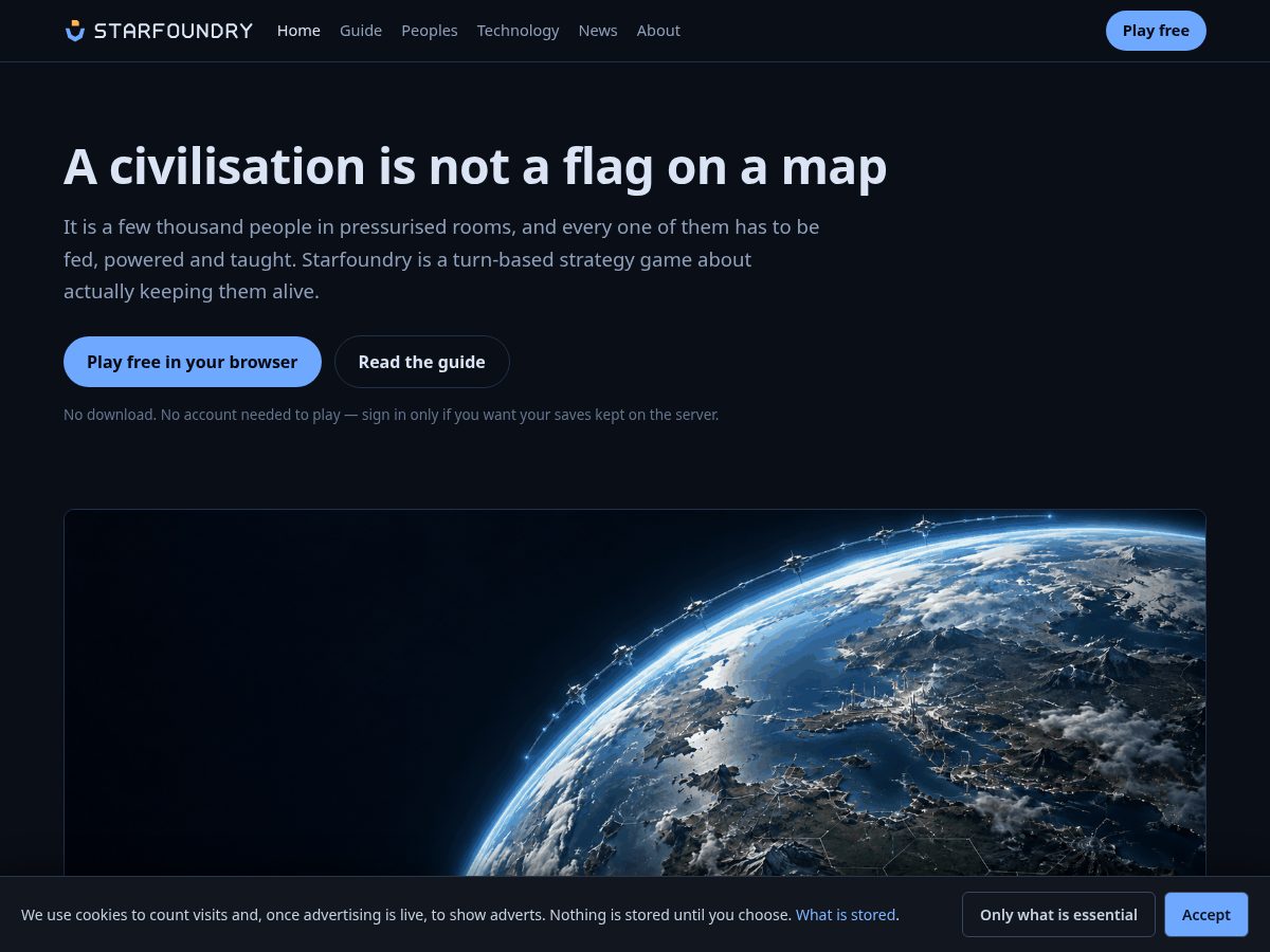 Landing-page snapshot of starfoundry.online