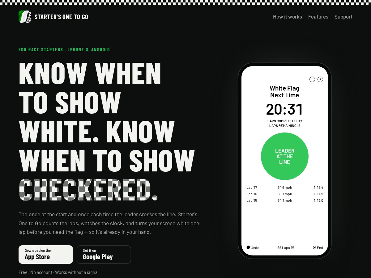 Landing-page snapshot of startersonetogo.app