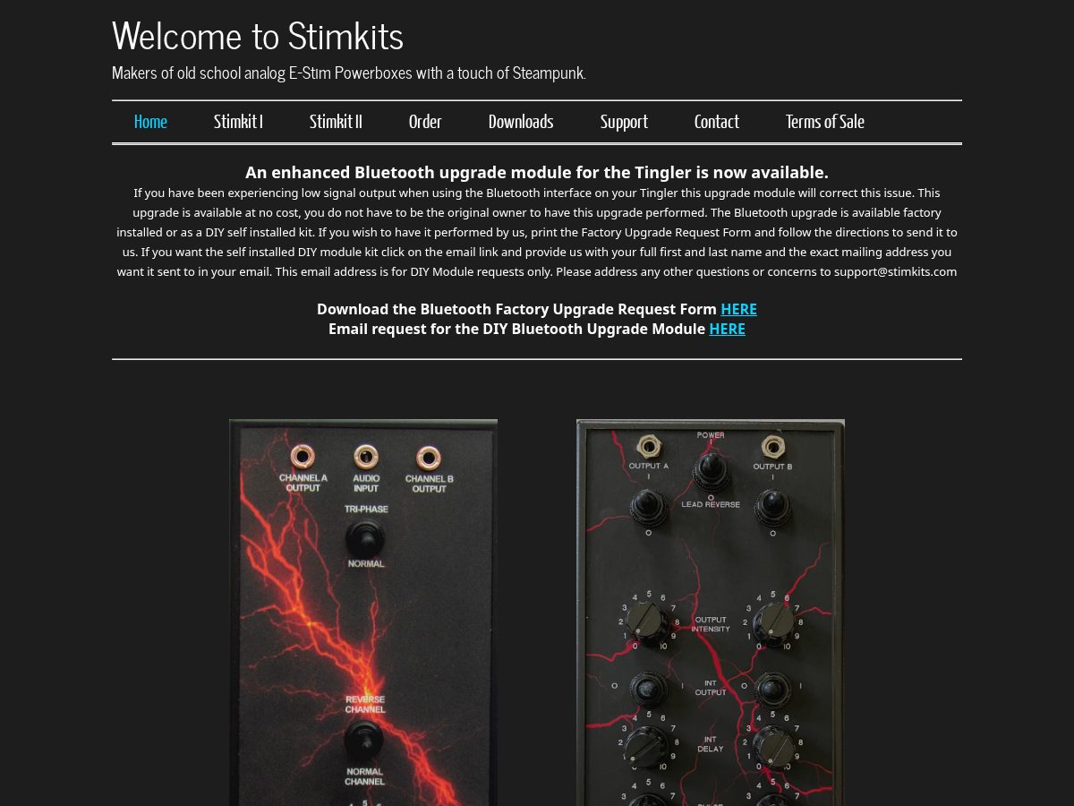 Landing-page snapshot of stimkits.com