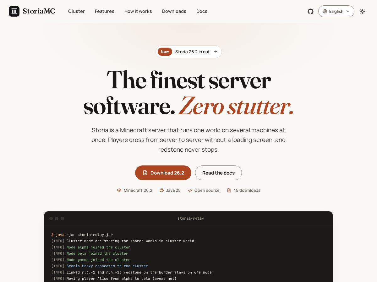 Landing-page snapshot of storiamc.com