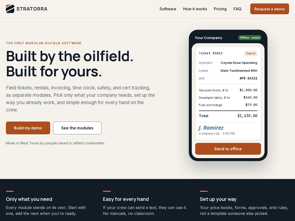 Landing-page snapshot of stratorra.app