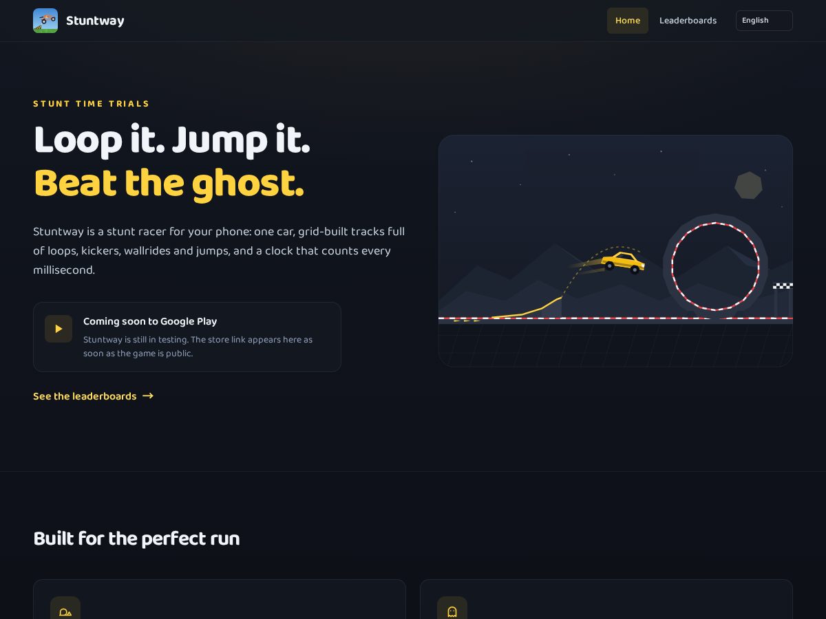 Landing-page snapshot of stuntway.com