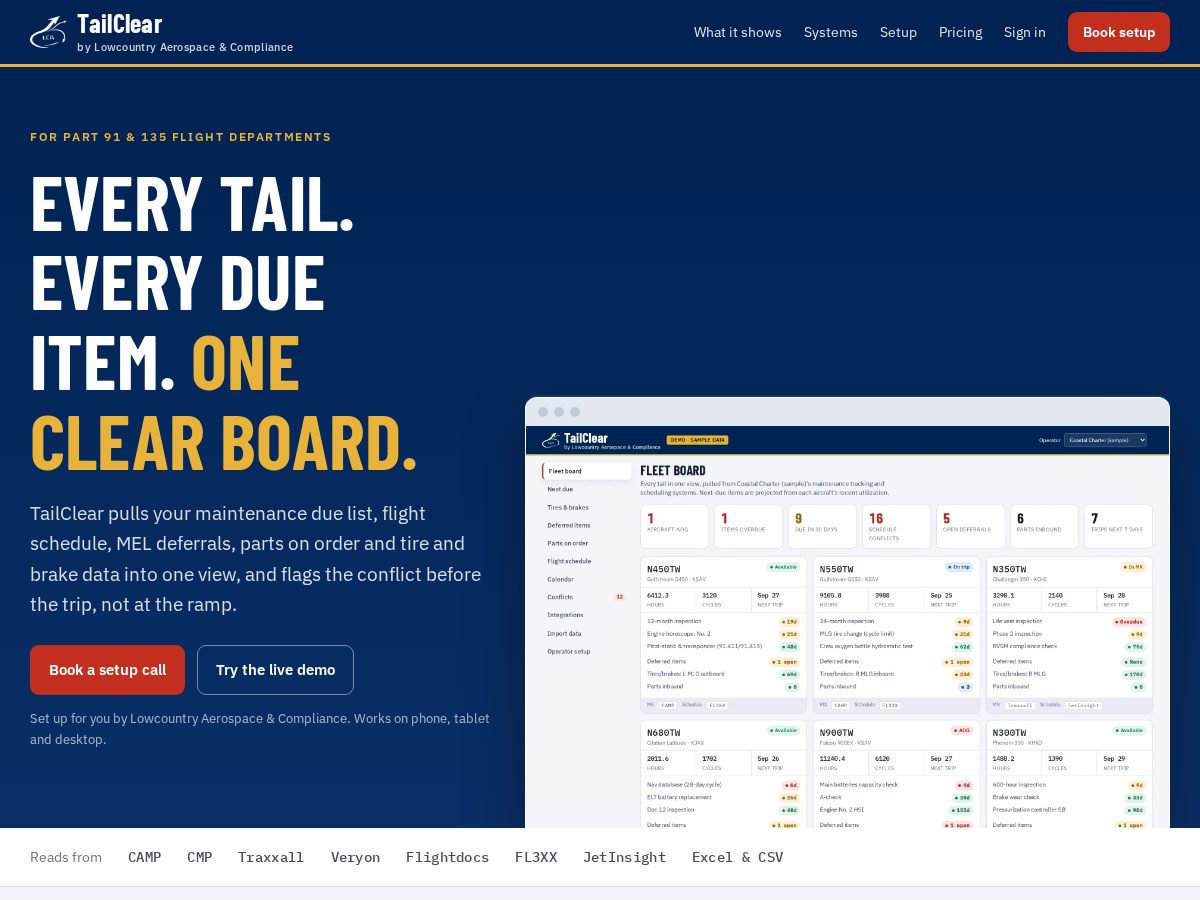Landing-page snapshot of tailclear.com