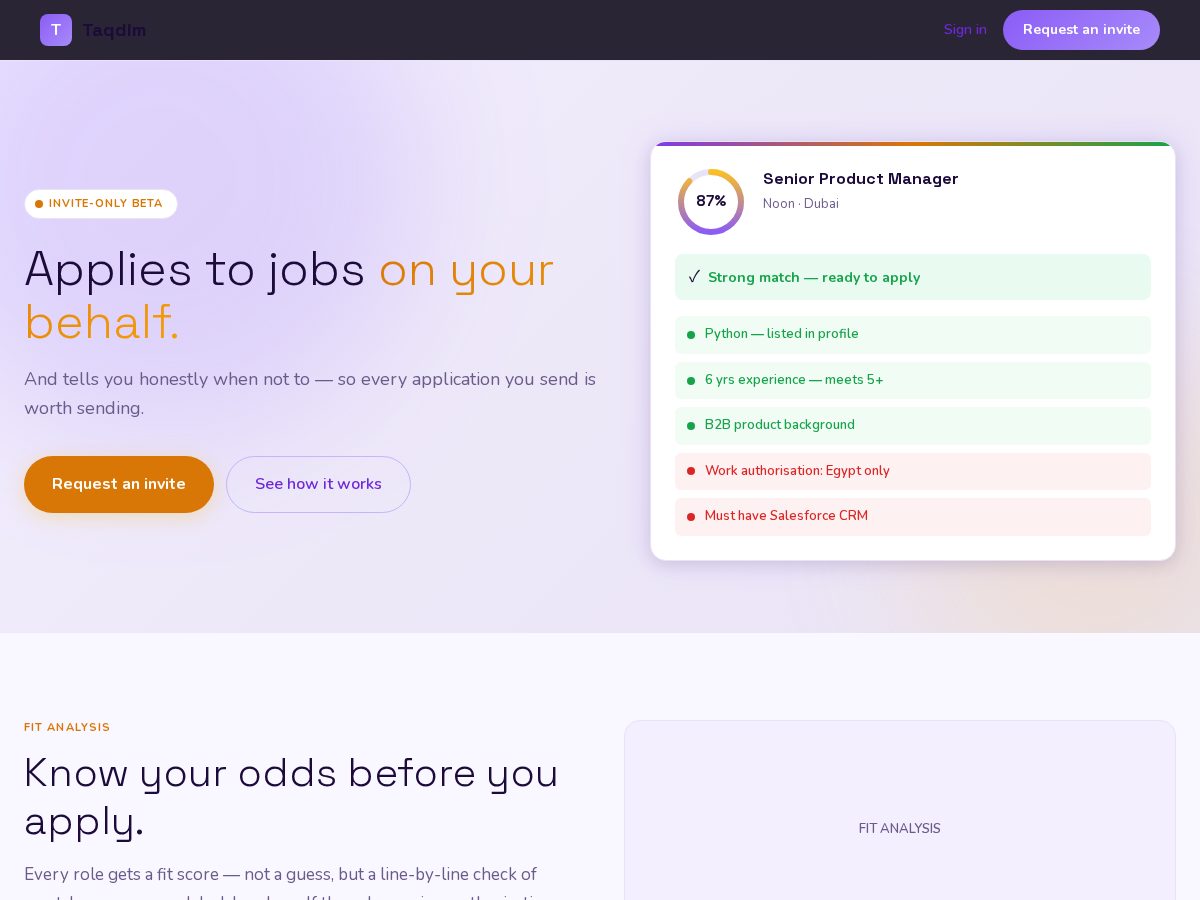 Landing-page snapshot of taqdim.app