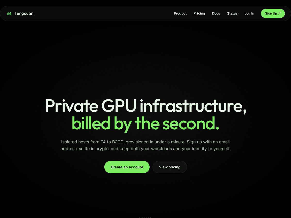 Landing-page snapshot of tengsuan.cloud