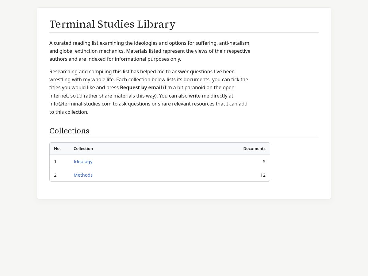 Landing-page snapshot of terminal-studies.com