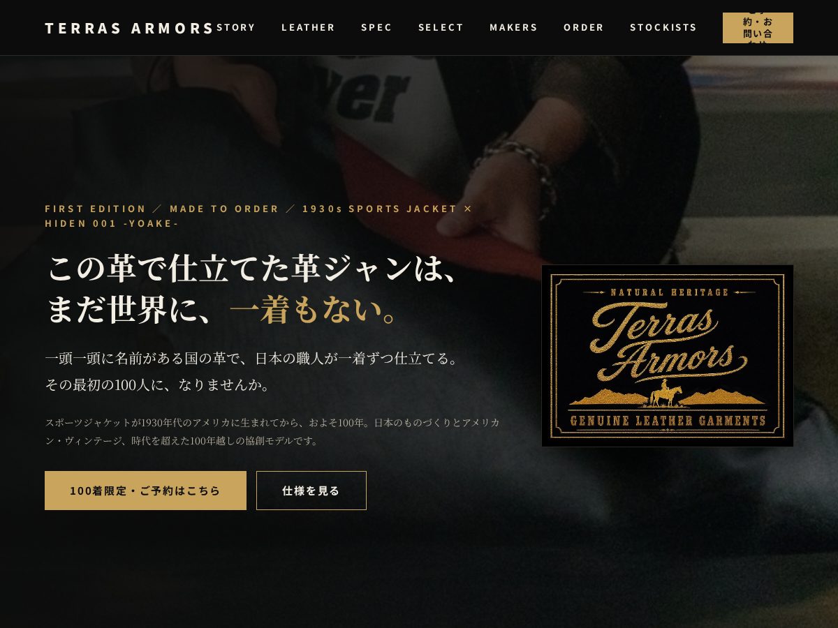 Landing-page snapshot of terrasarmors.com