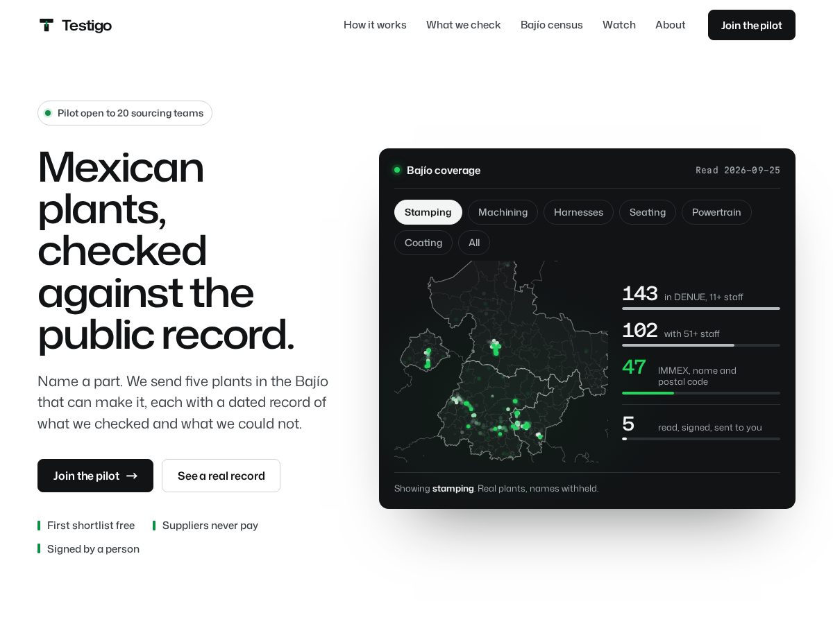 Landing-page snapshot of testigomexico.com