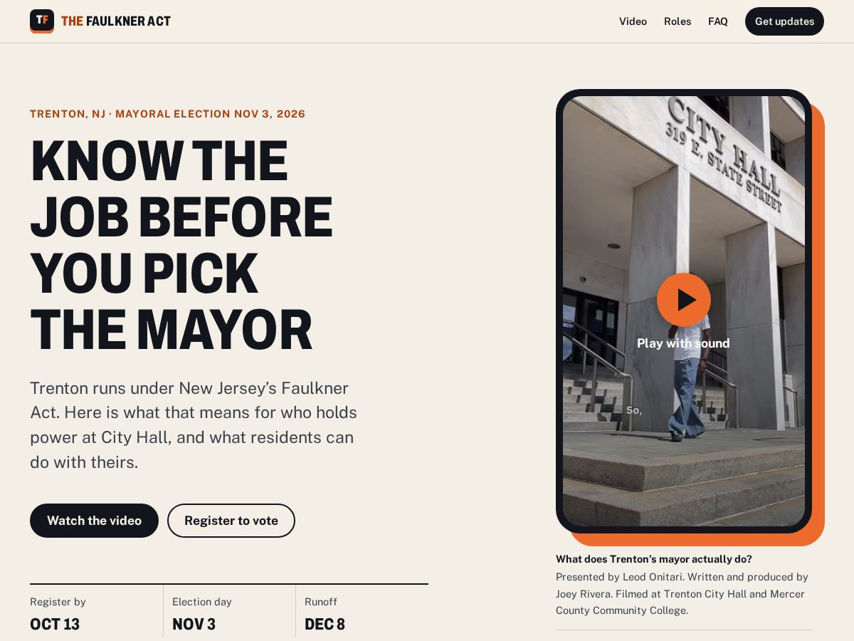 Landing-page snapshot of thefaulkneract.com