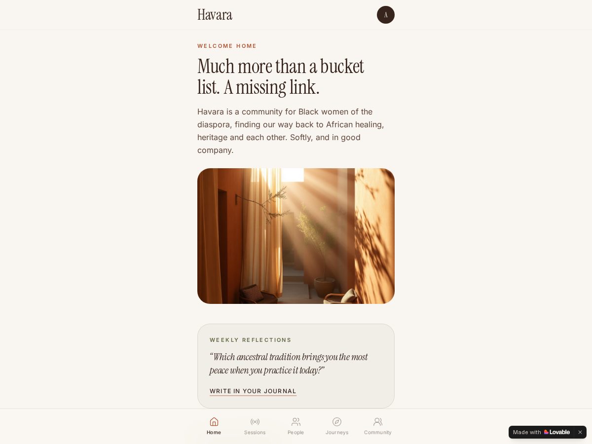 Landing-page snapshot of thehavara.com