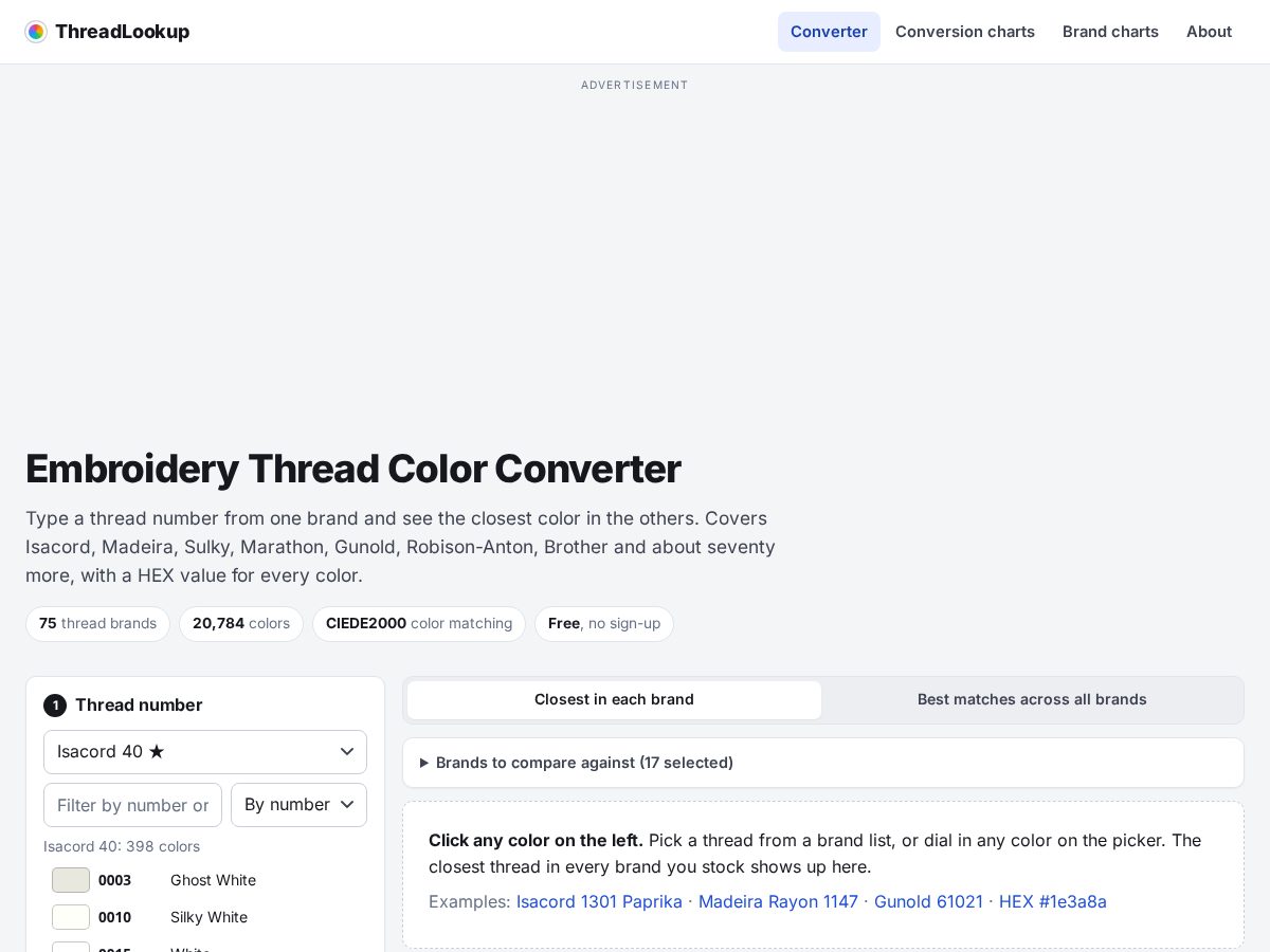 Landing-page snapshot of threadlookup.com