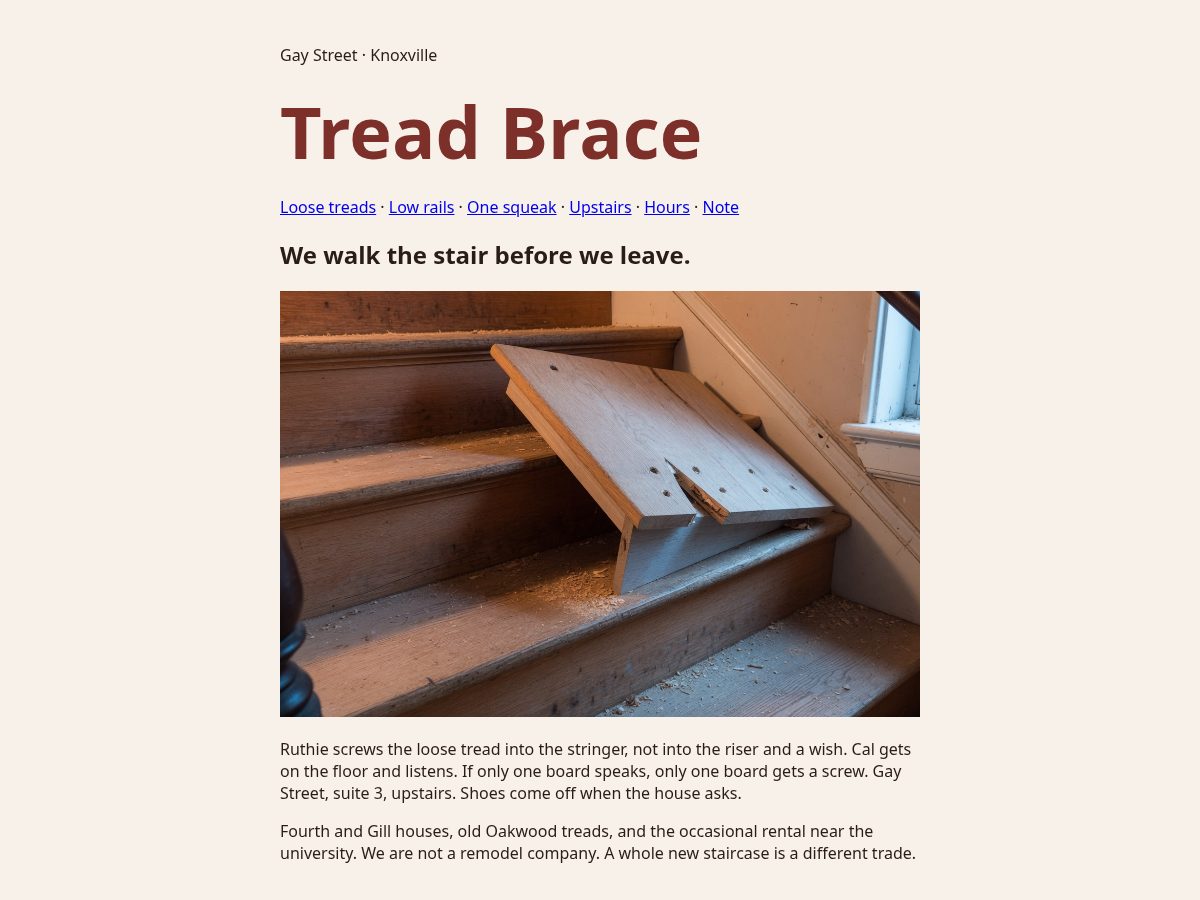 Landing-page snapshot of treadbrace.shop