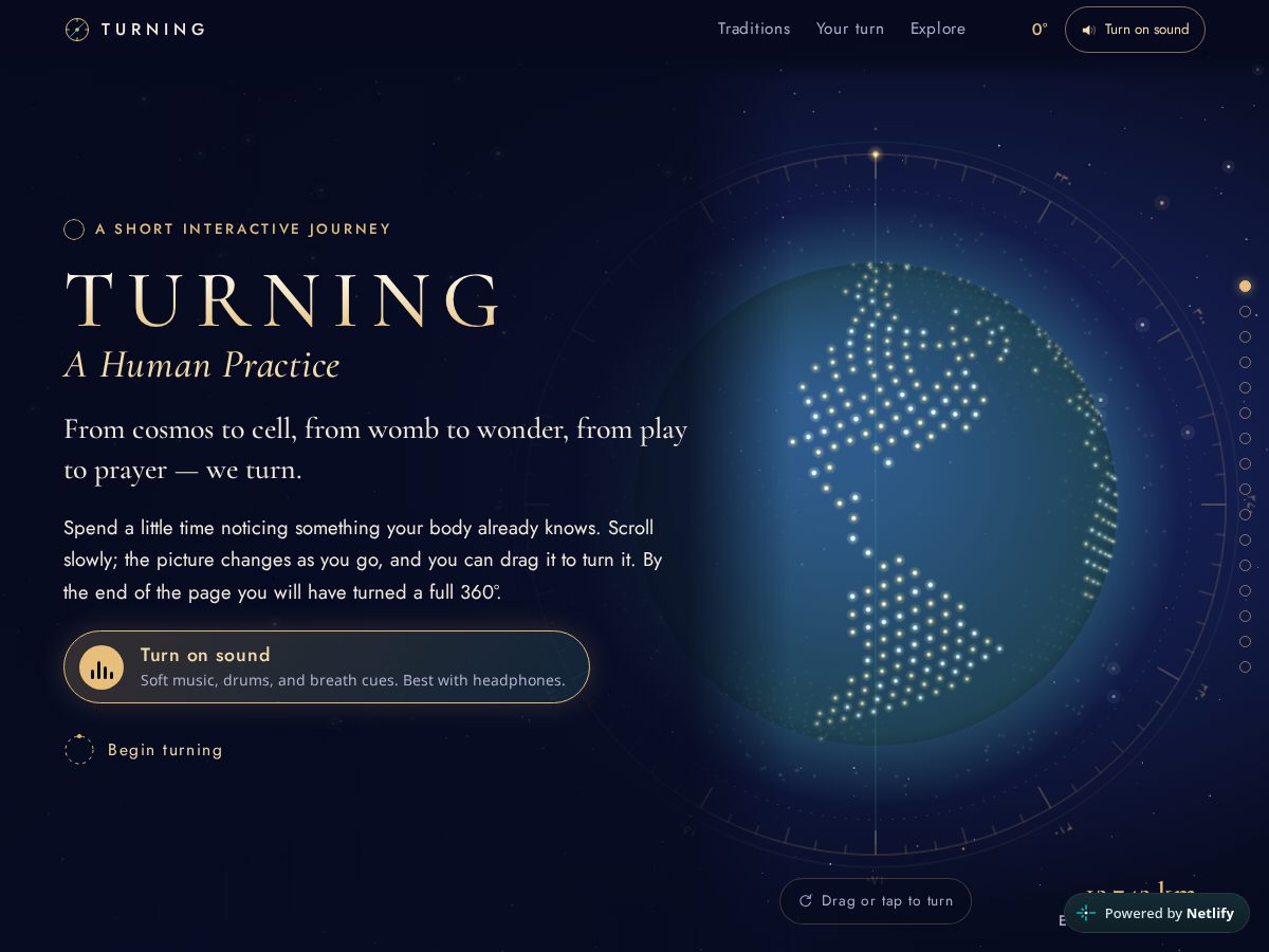 Landing-page snapshot of turning.one