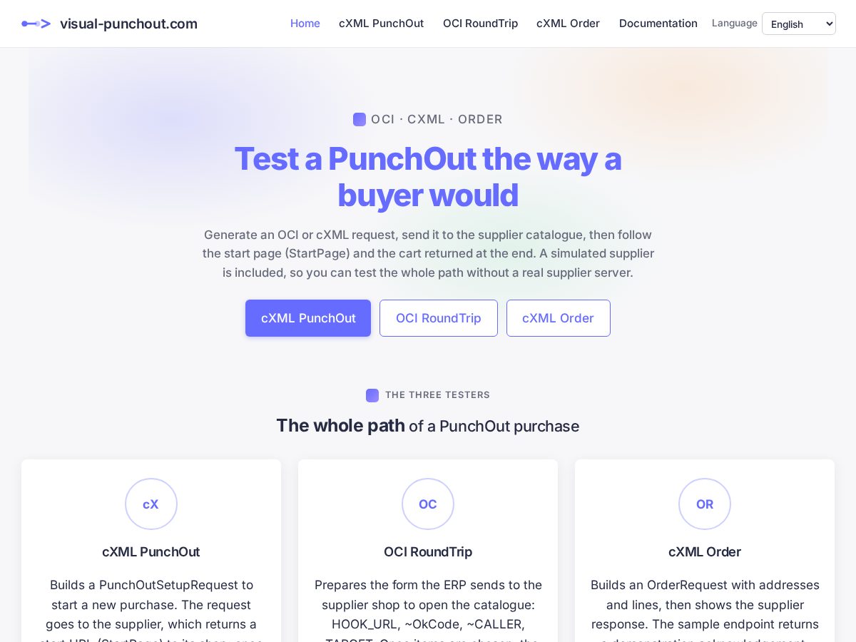Landing-page snapshot of visual-punchout.com