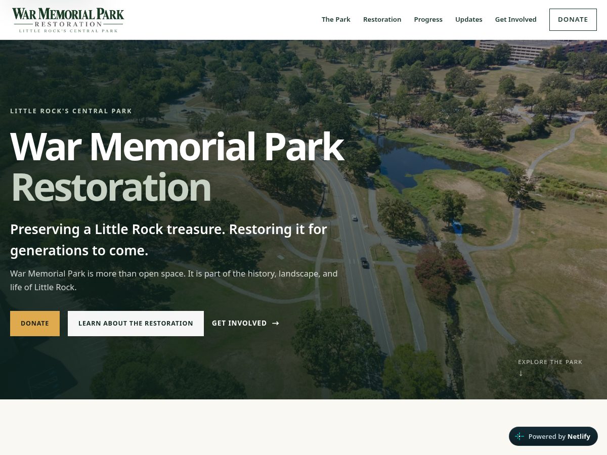 Landing-page snapshot of warmemorialrestoration.org