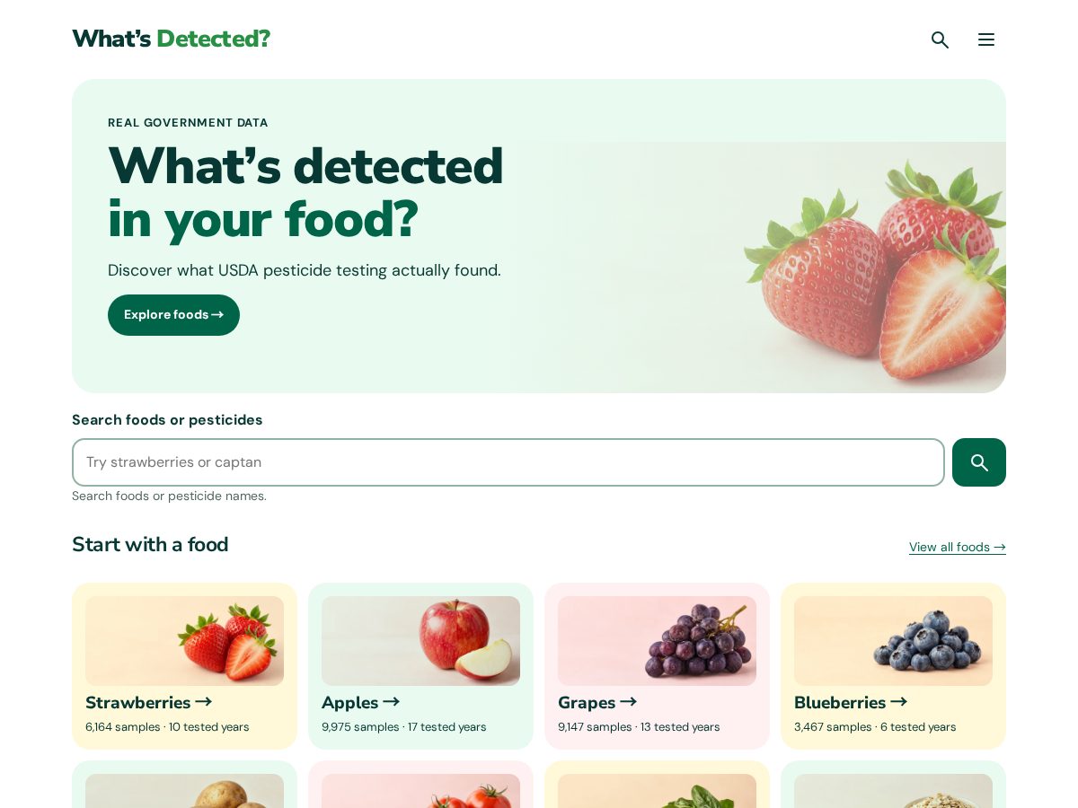 Landing-page snapshot of whatsdetected.com