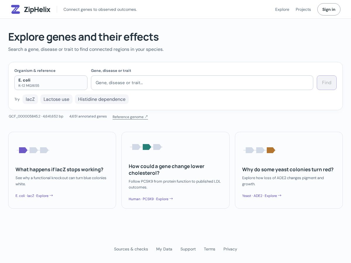 Landing-page snapshot of ziphelix.com