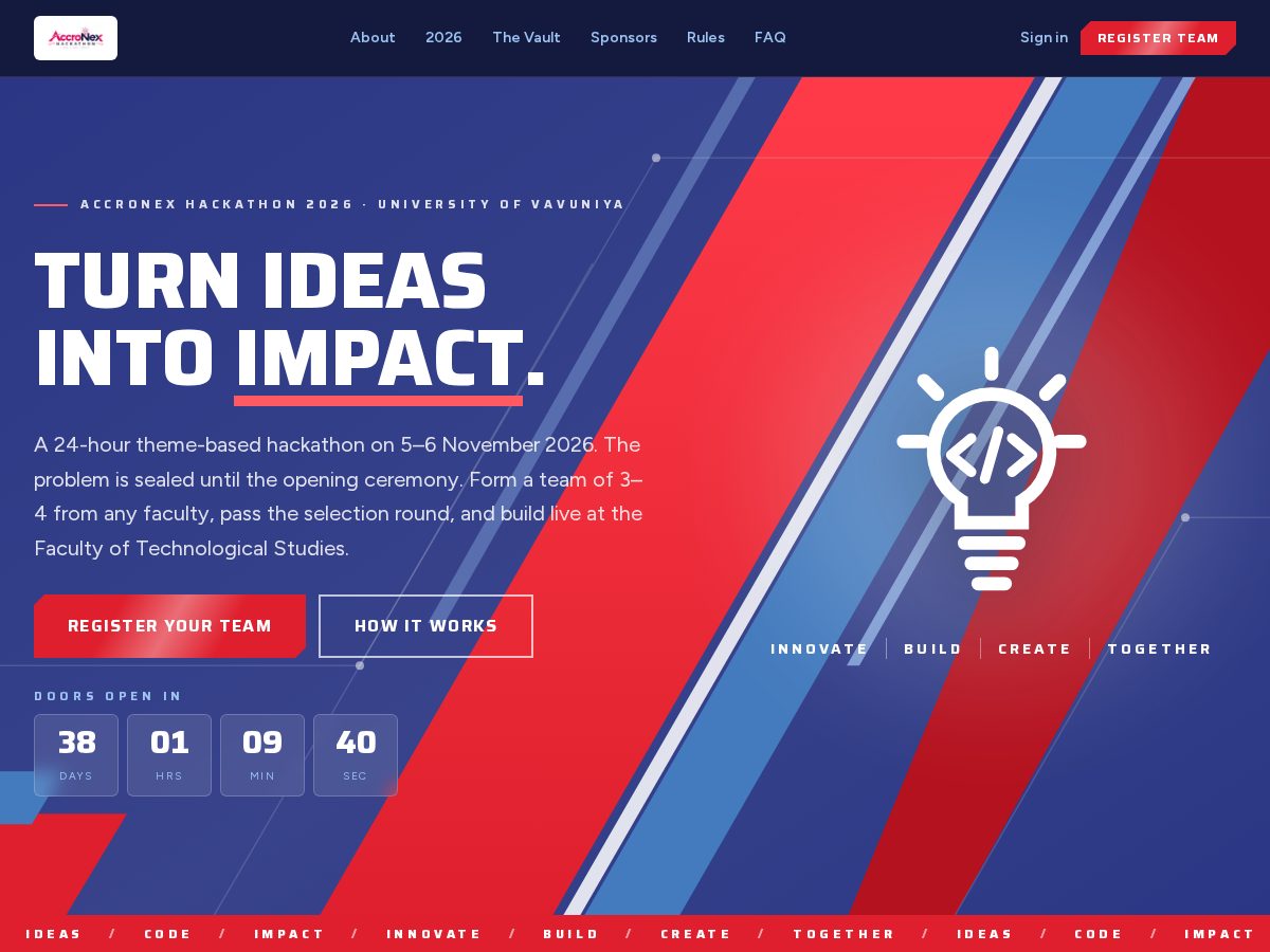 Landing-page snapshot of accronex.net