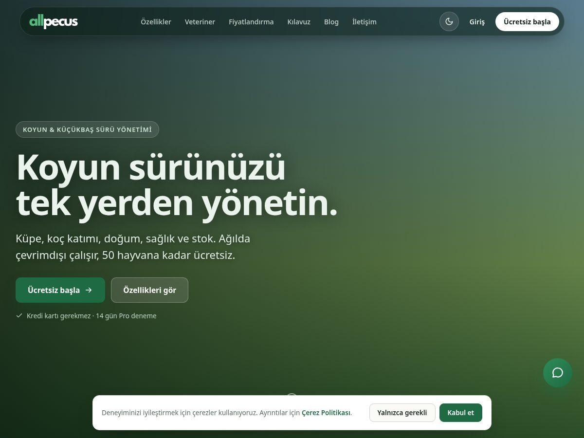 Landing-page snapshot of allpecus.com