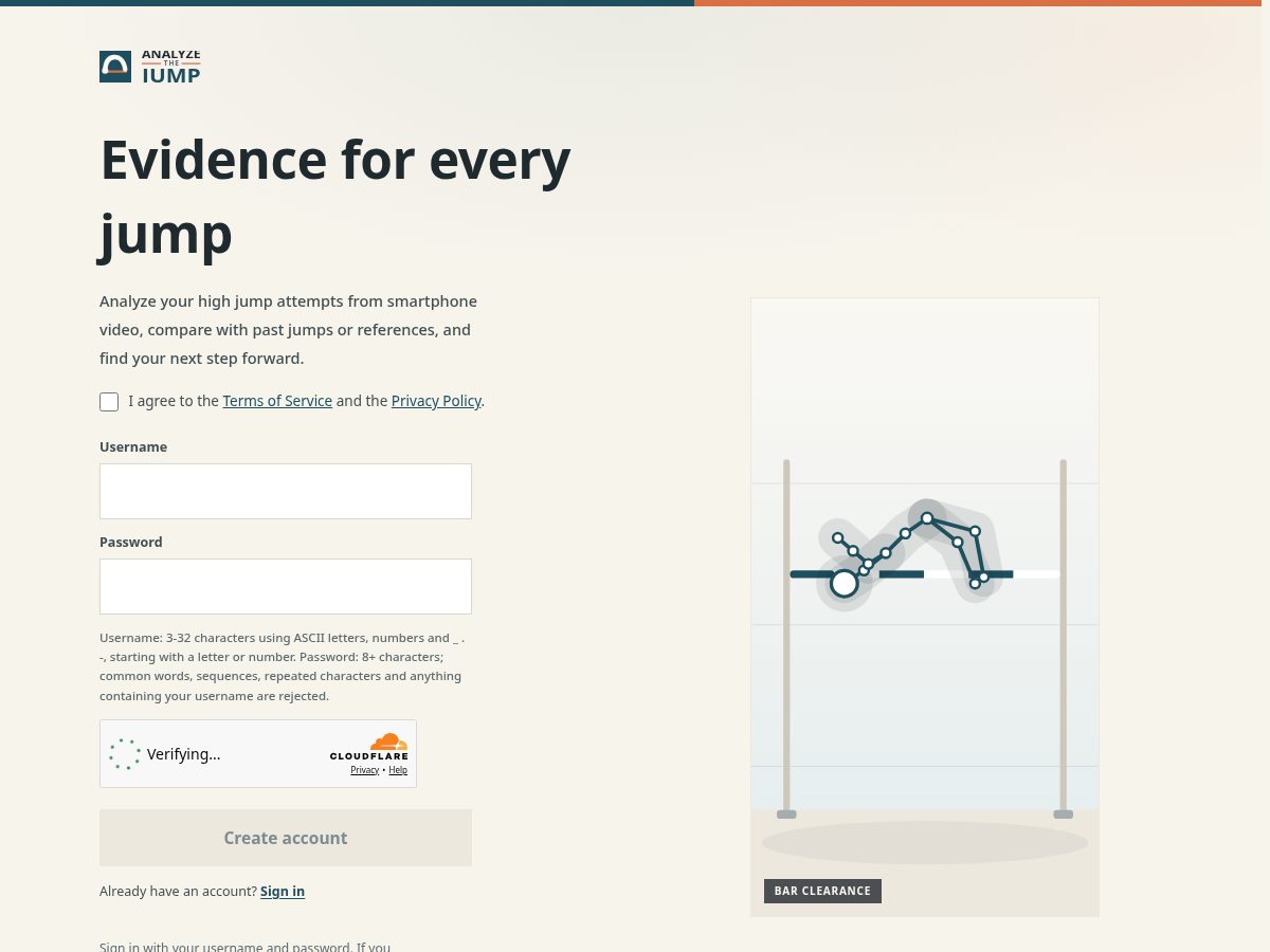 Landing-page snapshot of analyze-the-jump.com
