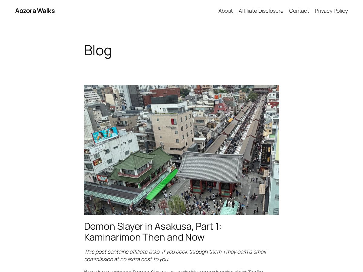 Landing-page snapshot of aozorawalks.com