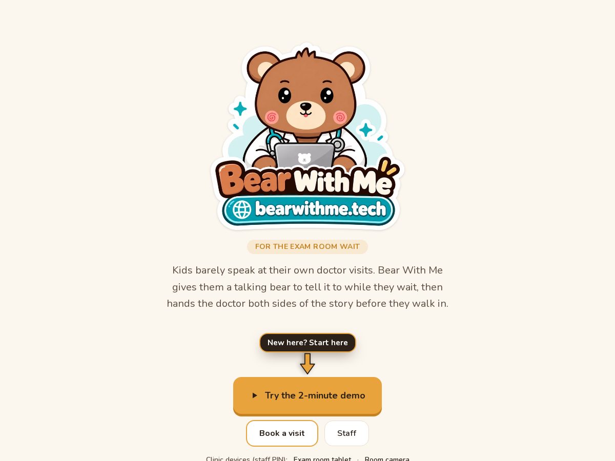 Landing-page snapshot of bearwithme.tech