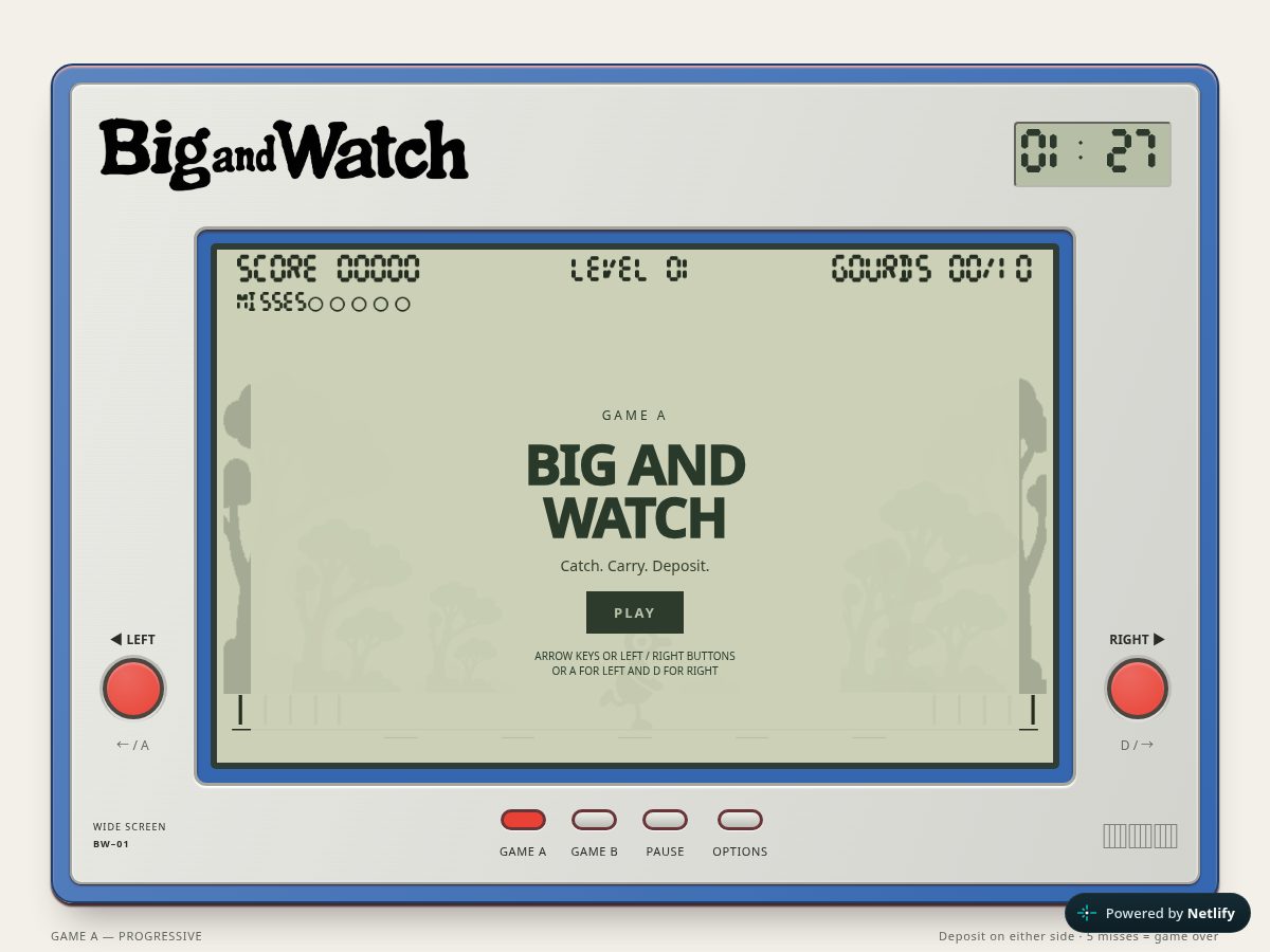 Landing-page snapshot of bigandwatchthegame.com