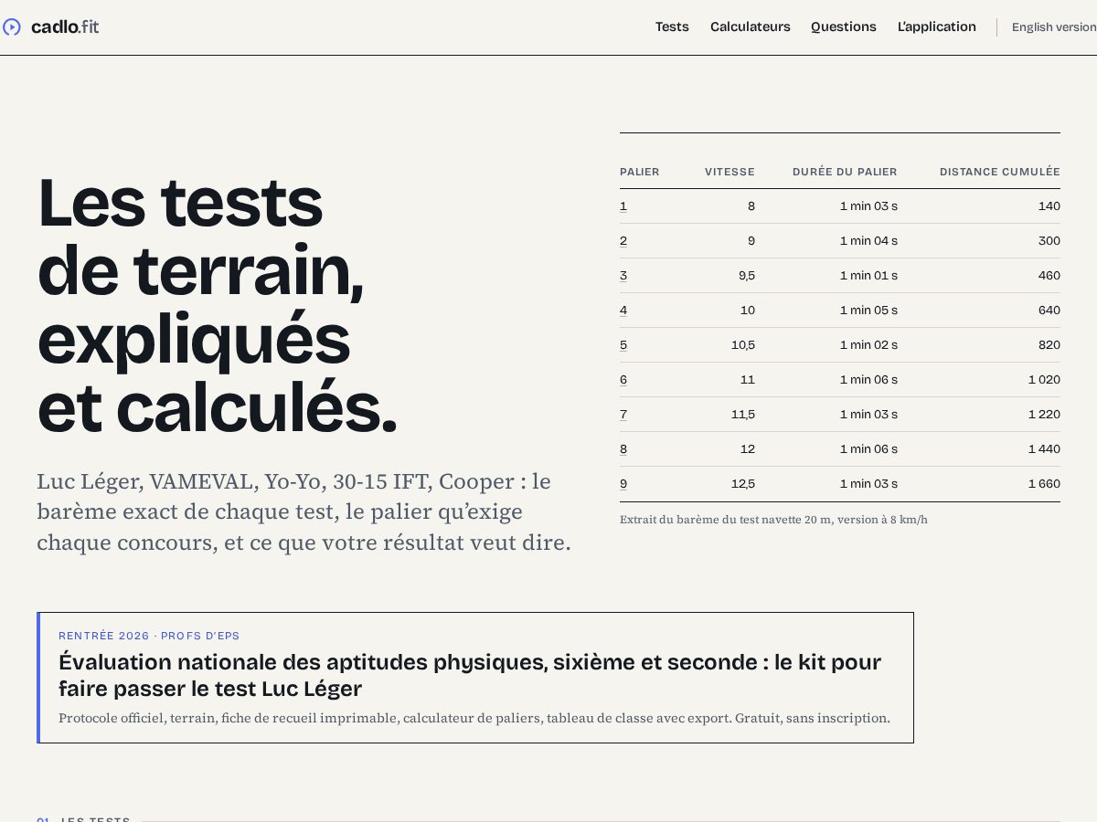 Landing-page snapshot of cadlo.fit
