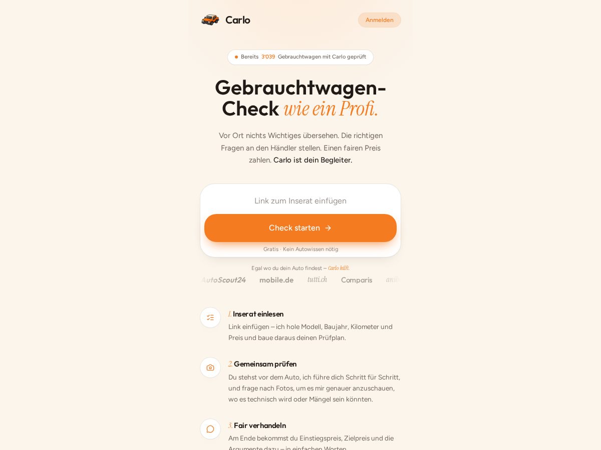 Landing-page snapshot of carlocheck.online