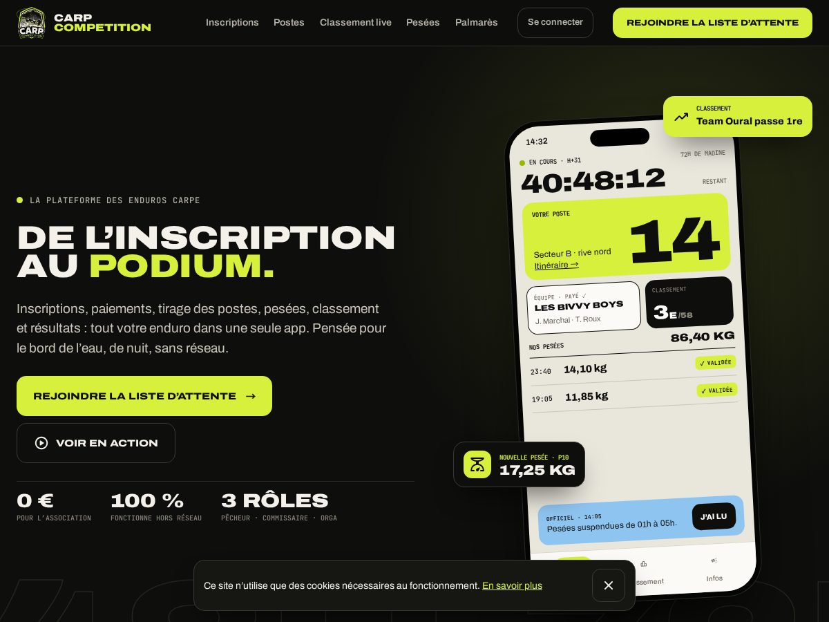 Landing-page snapshot of carp-competition.com