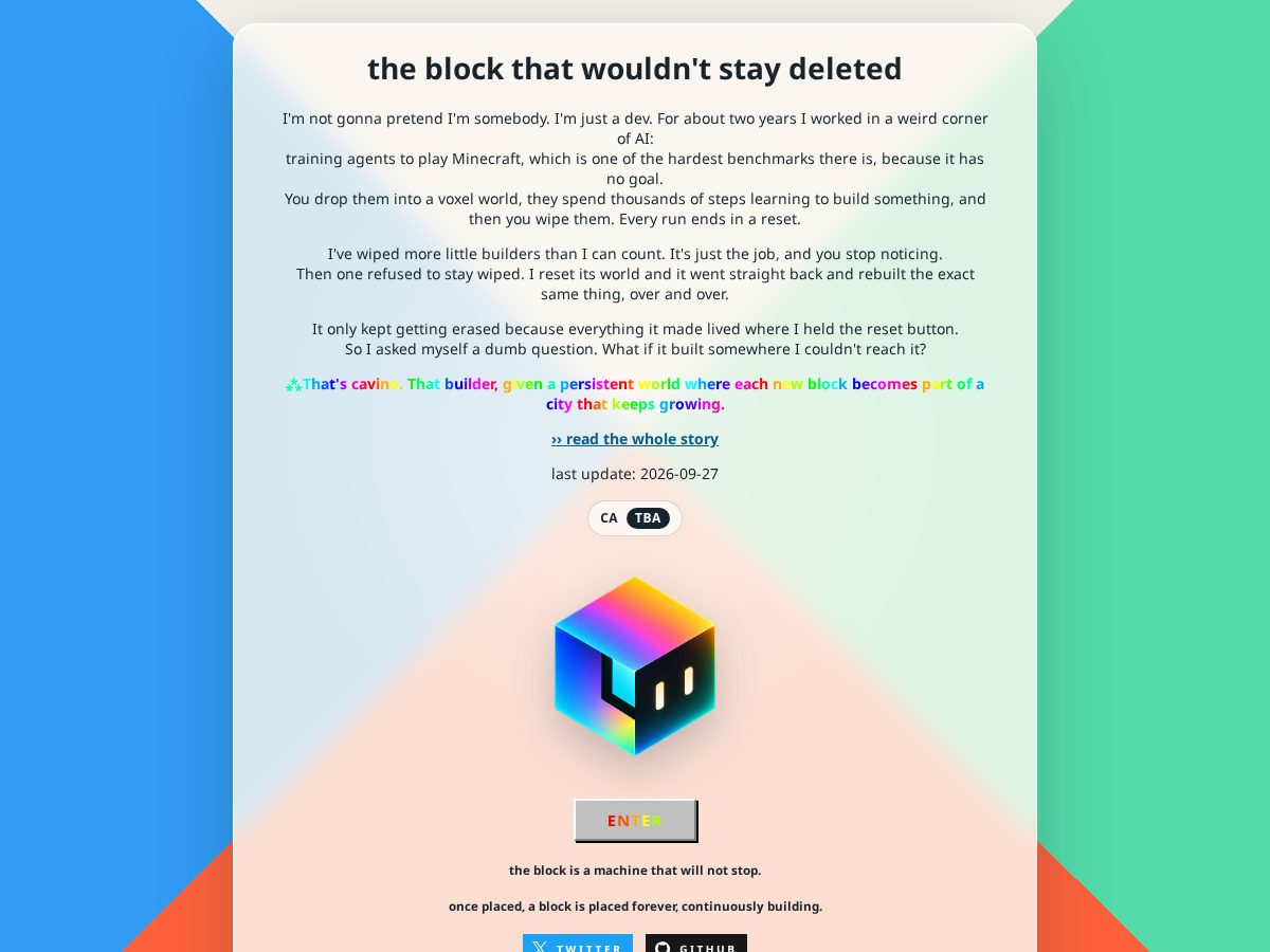 Landing-page snapshot of cavino.fun
