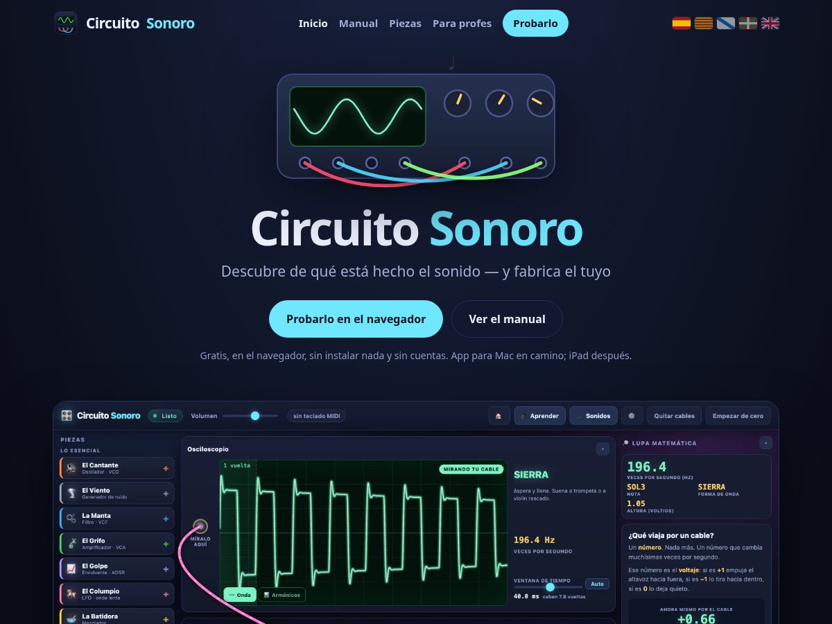 Landing-page snapshot of circuitosonoro.com