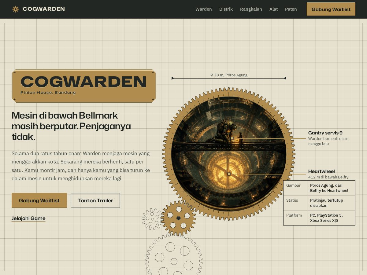 Landing-page snapshot of cogwarden.com