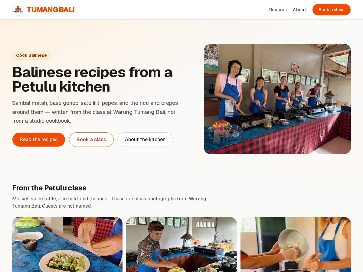 Landing-page snapshot of cookbalinese.com