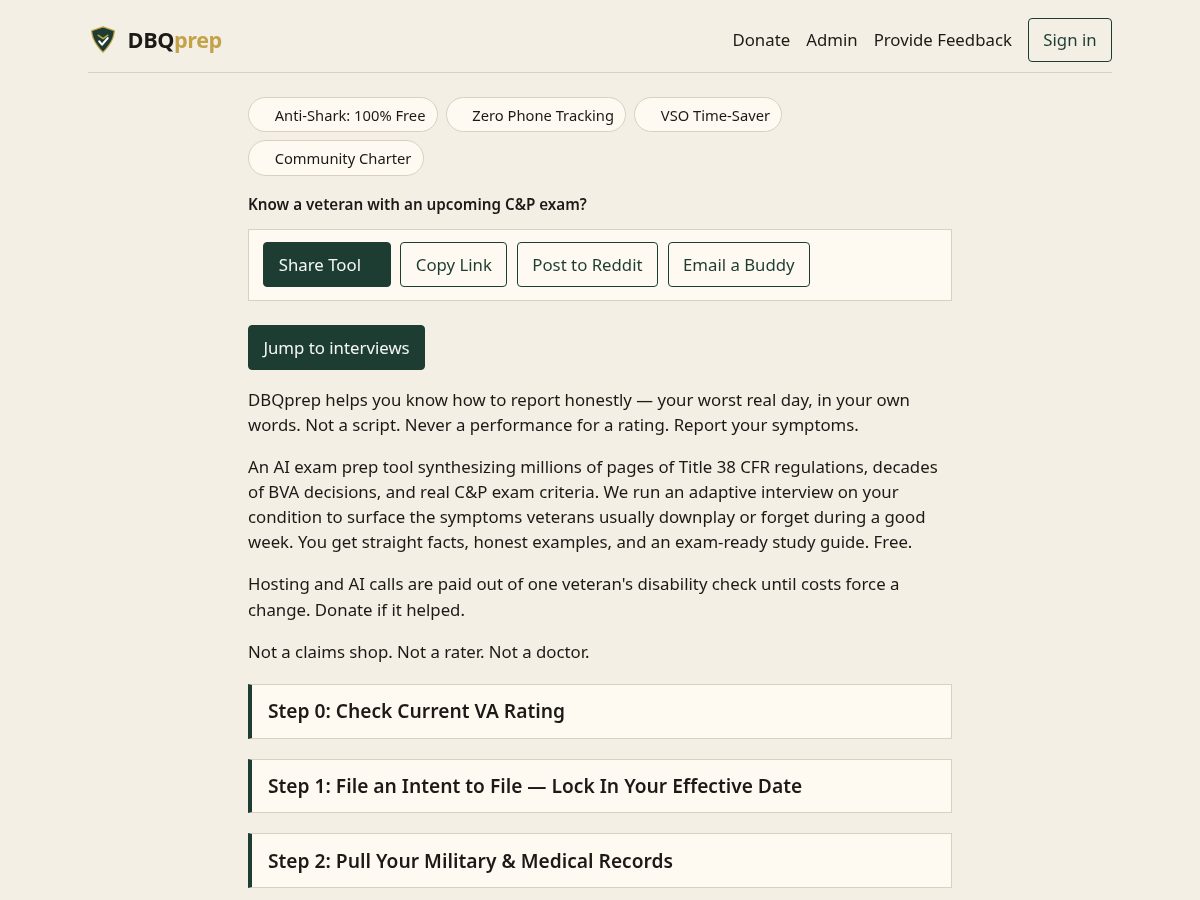 Landing-page snapshot of dbqprep.org