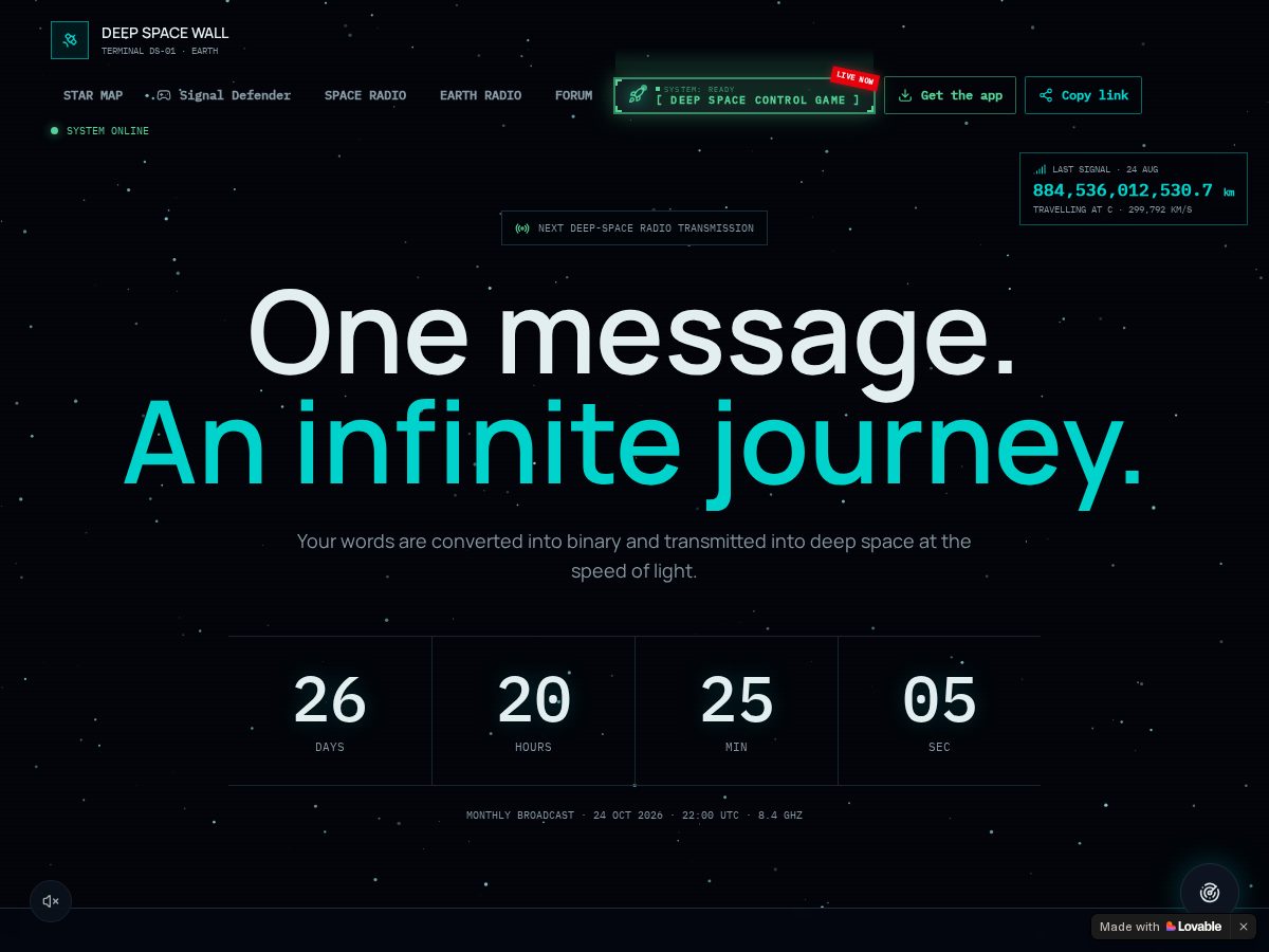 Landing-page snapshot of deepspacegrid.com