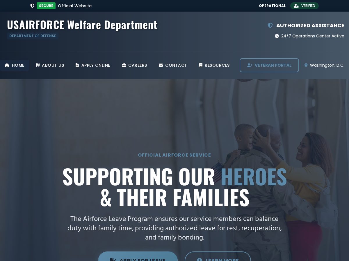 Landing-page snapshot of defenseusaf.com