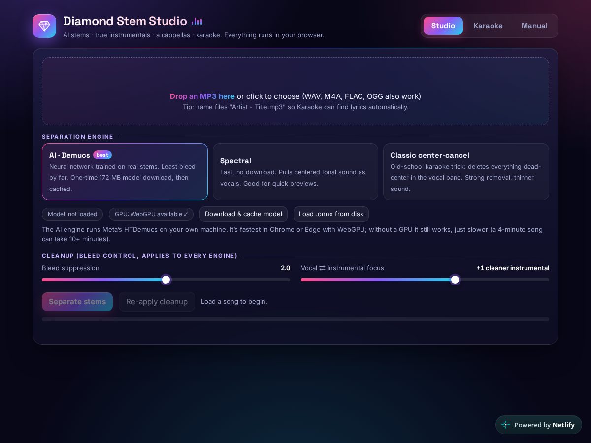 Landing-page snapshot of diamondstemsstudio.com