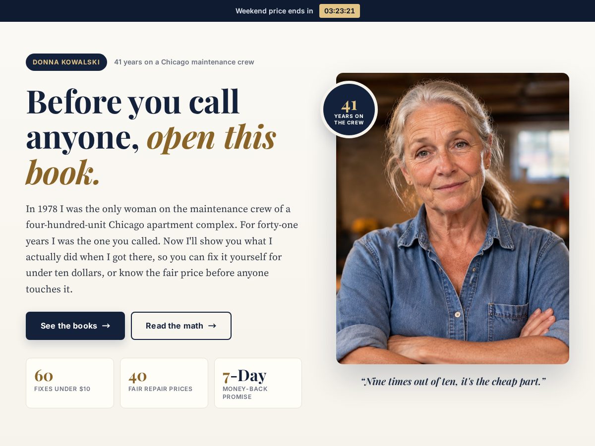 Landing-page snapshot of donnafixes.com