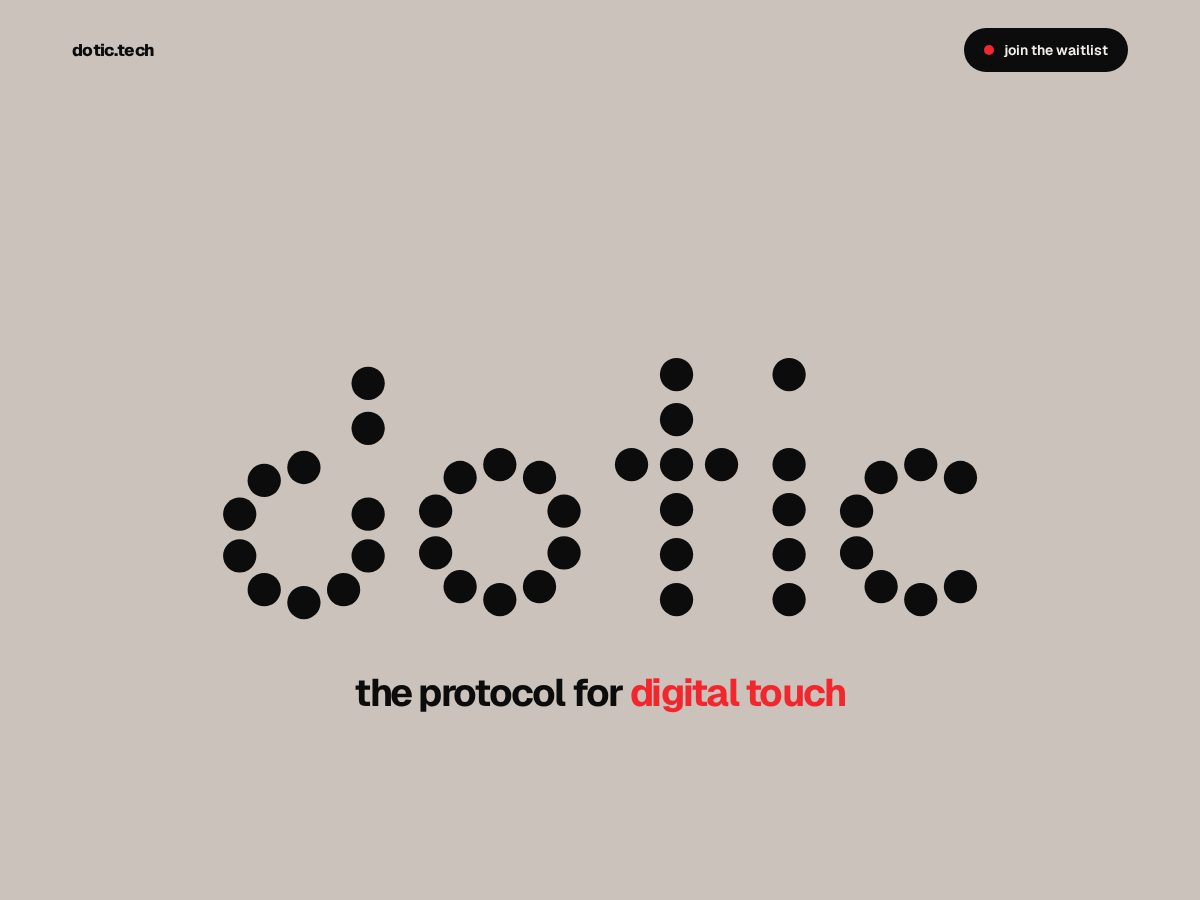 Landing-page snapshot of dotic.tech