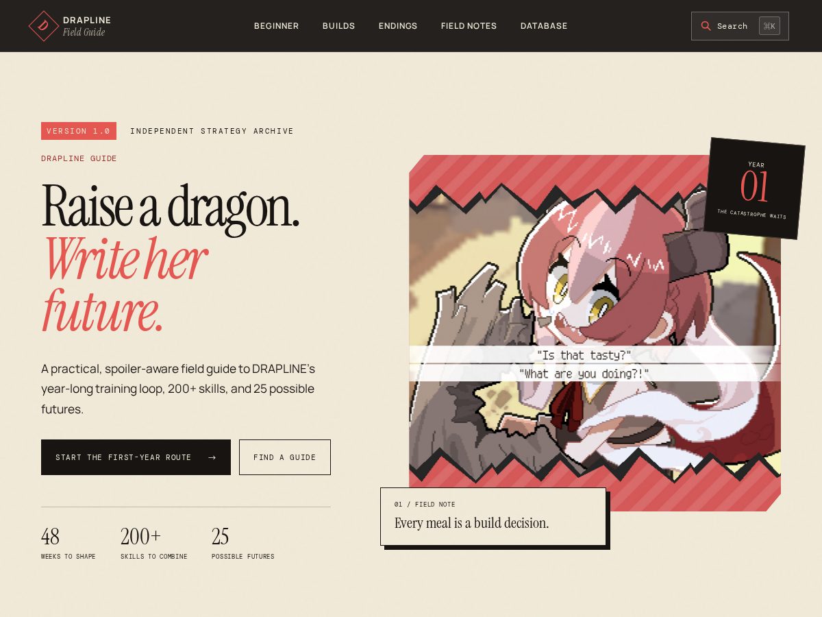 Landing-page snapshot of drapline.app