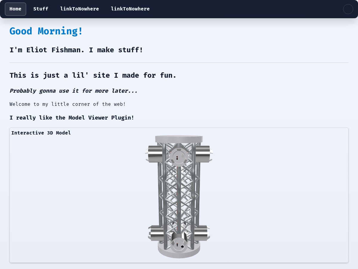 Landing-page snapshot of eliotfishman.com