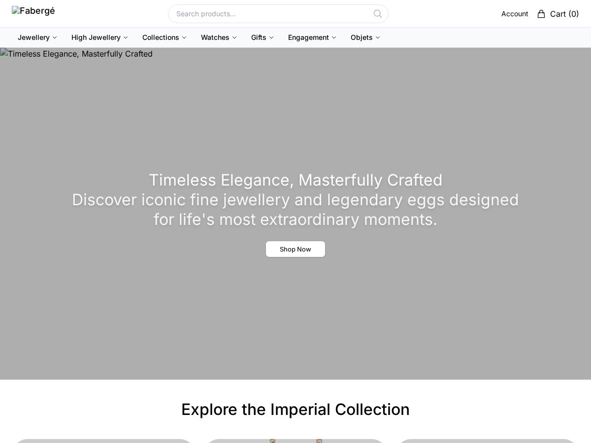 Landing-page snapshot of fabergejewel.com