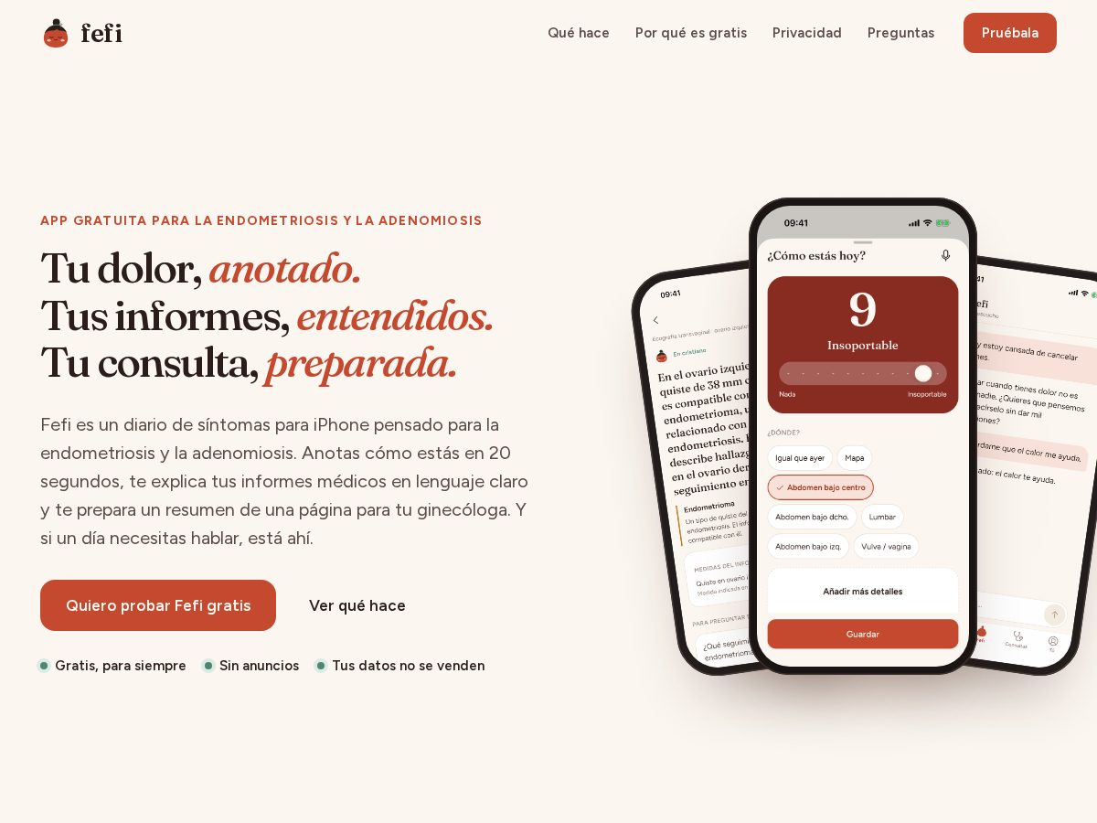 Landing-page snapshot of fefi.app