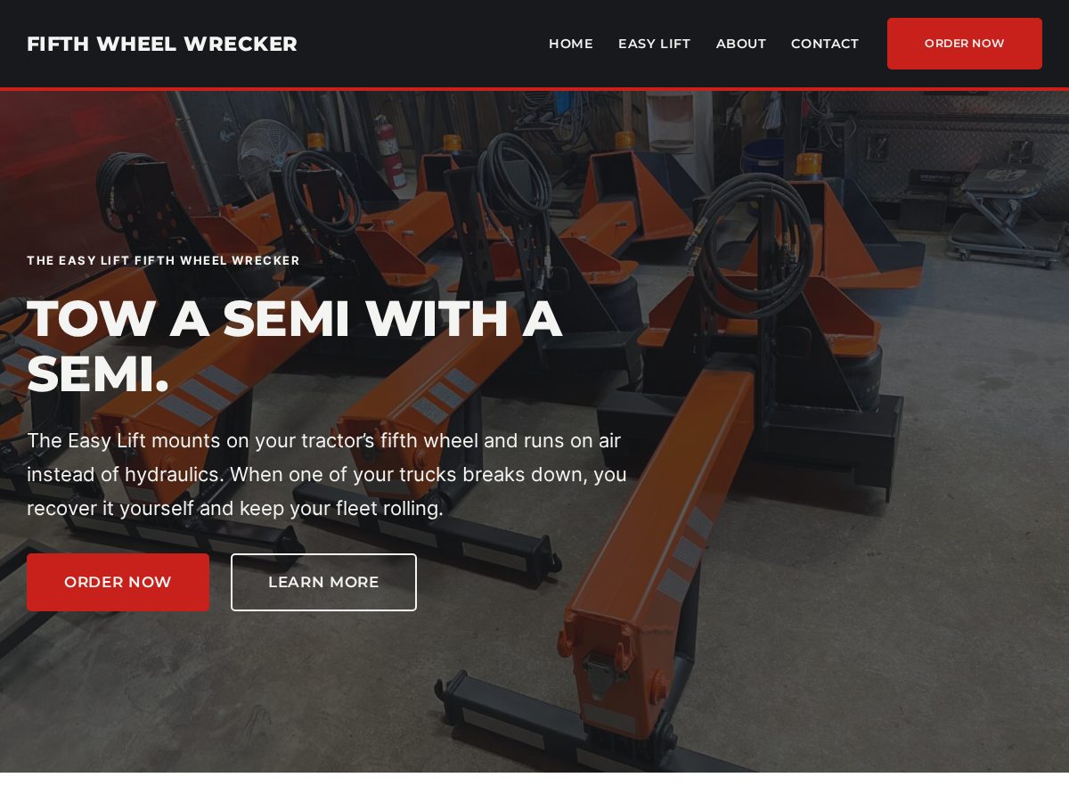 Landing-page snapshot of fifthwheelwrecker.com