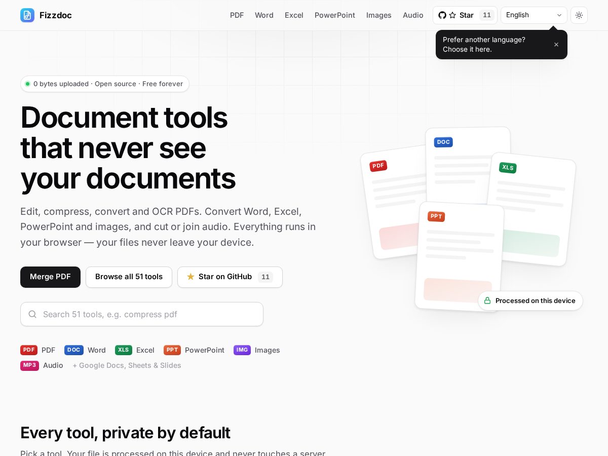 Landing-page snapshot of fizzdoc.com