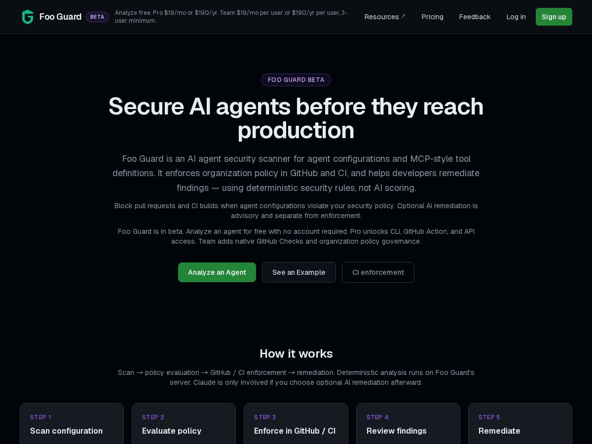 Landing-page snapshot of fooguard.com